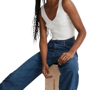 Madewell Baggy Straight Jeans in Dark Indigo blue